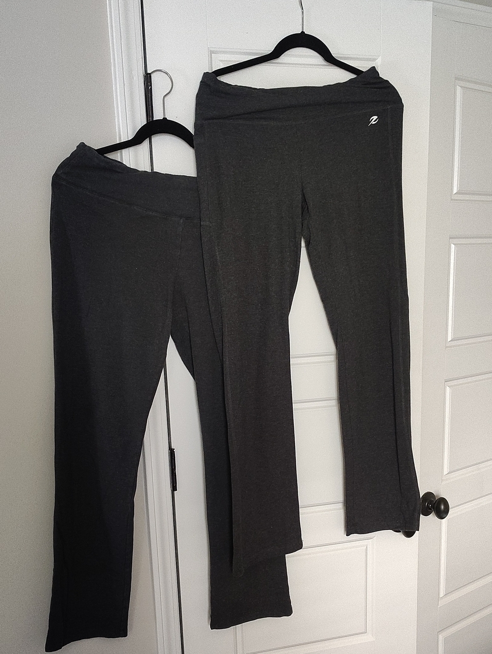 2 Pair, XL, Energy Zone Women's Dark Gray Yoga Pants